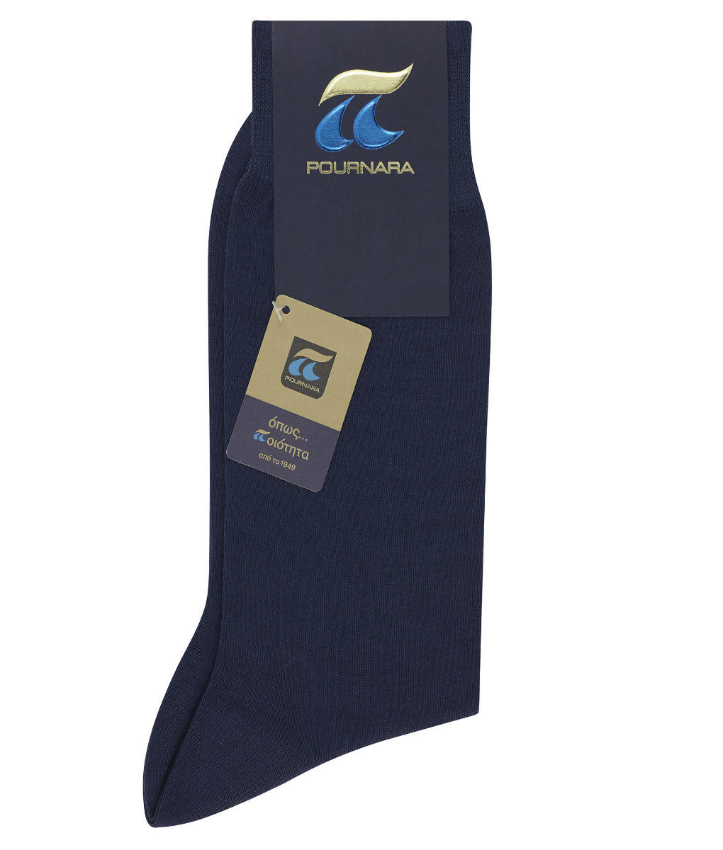 Κάλτσα ανδρική 100% Μερσεριζέ βαμβάκι μπλε ραφ Πουρνάρας P110-88 P110C Ραφ