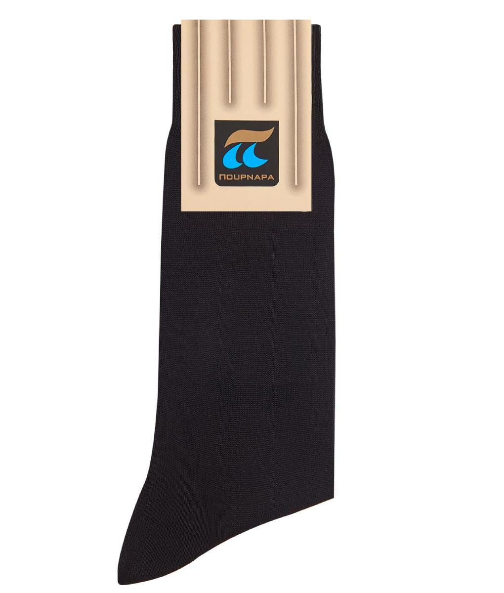 Ανδρική μαύρη βαμβακερή κάλτσα Πουρνάρας 1+1 ΔΩΡΟ Κωδ. 101-19 P101 Μαύρο