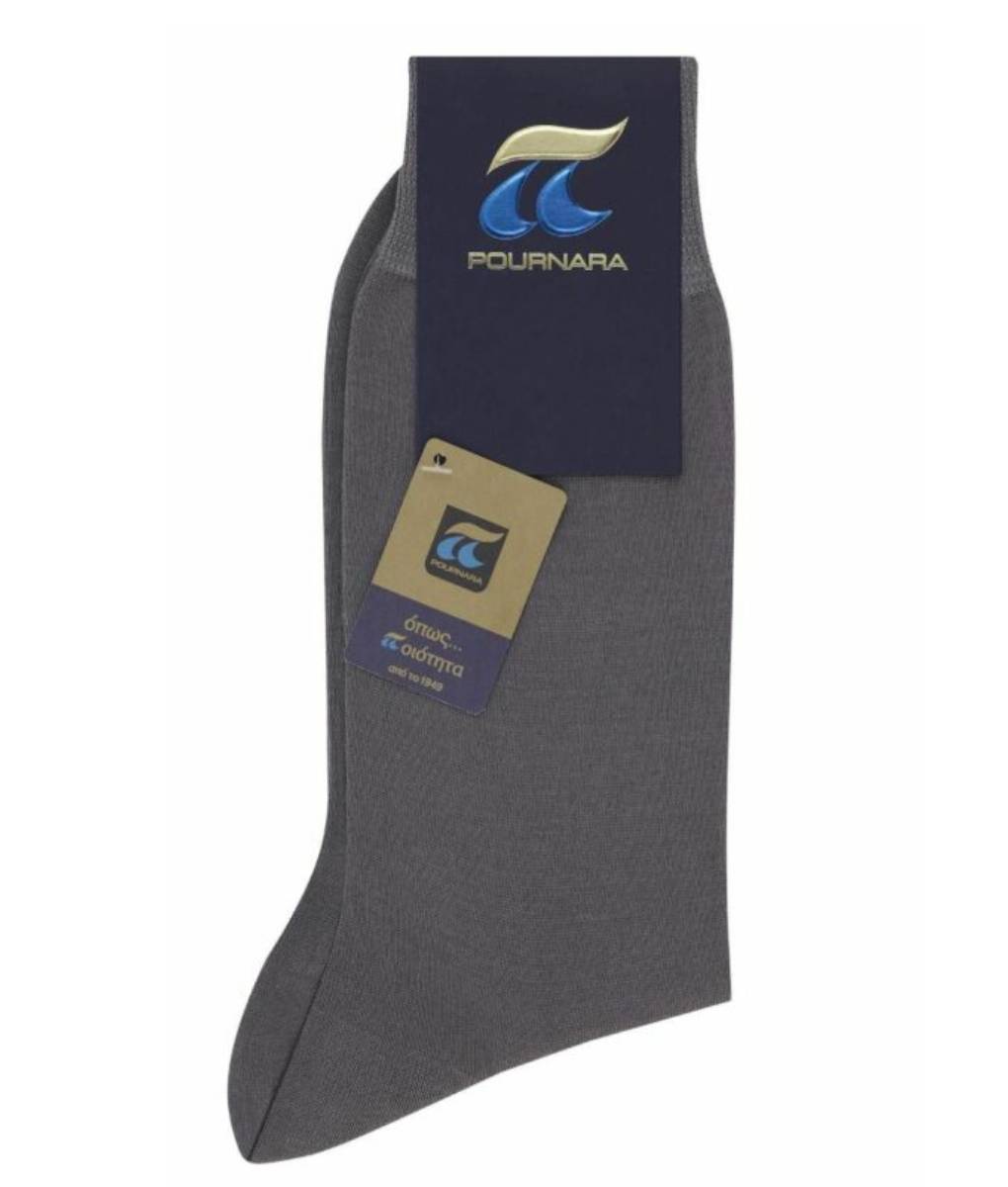 Βαμβακερή ανδρική κάλτσα Πουρνάρας P110-47 P110C Γκρι Μεσαίο