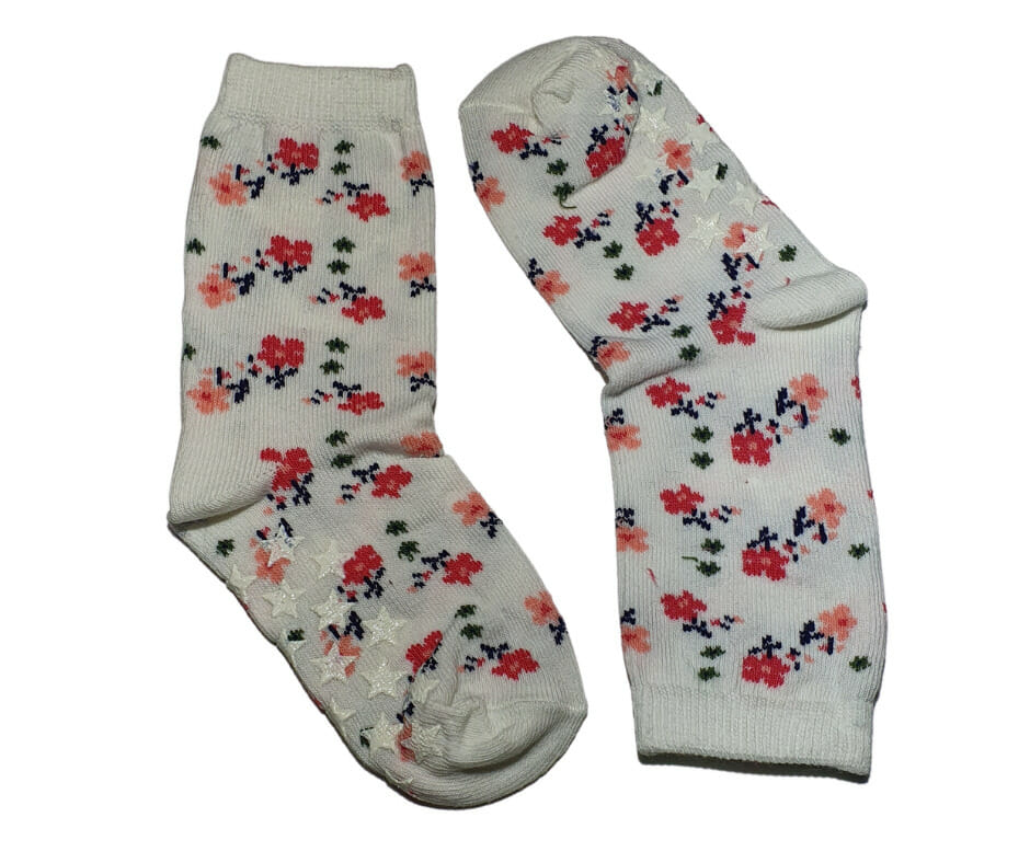 Παιδική λευκή κάλτσα με αντιολισθητικό πάτο ANGELS Σχέδιο 1