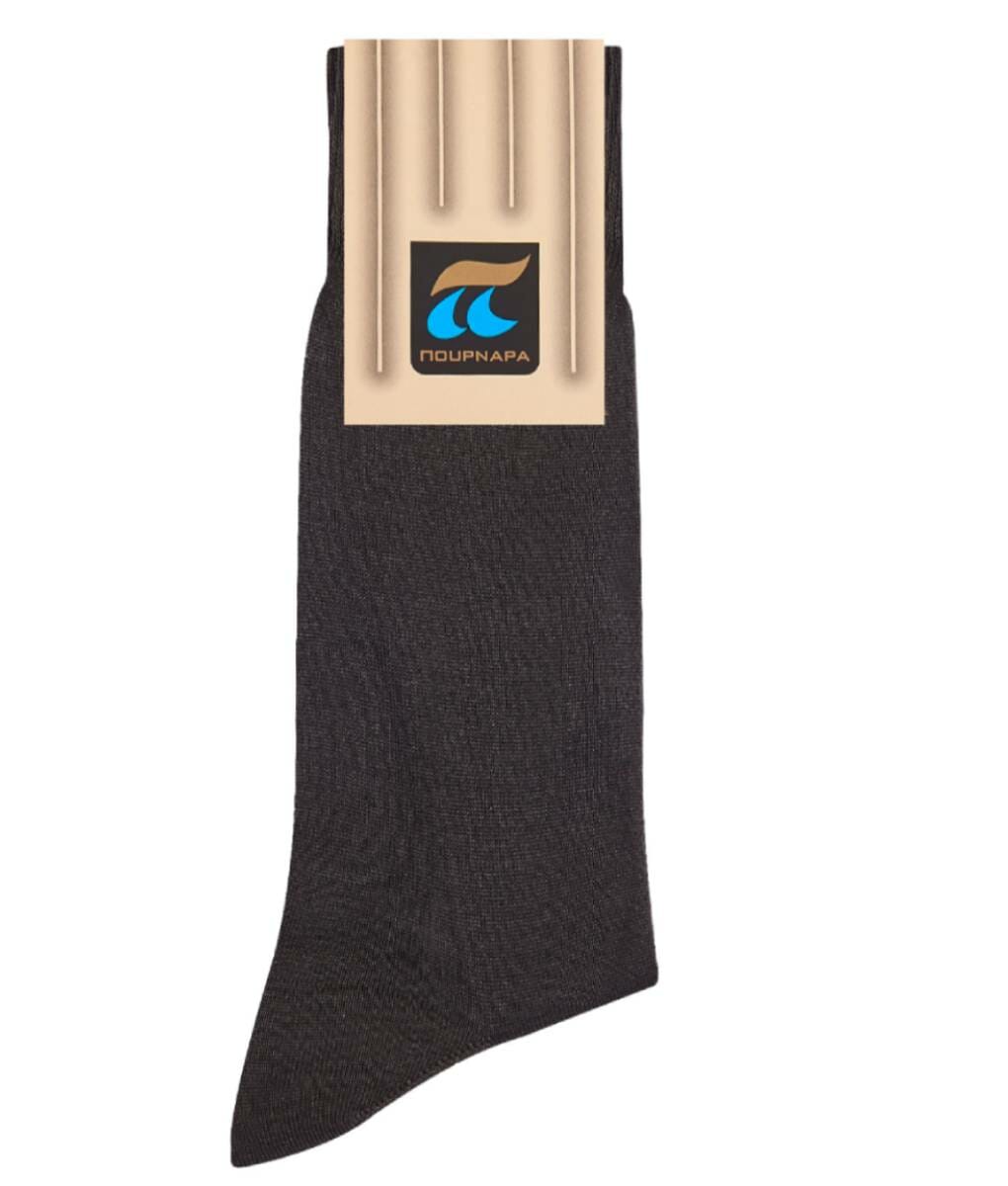 Ανδρική βαμβακερή κάλτσα γκρι σκούρο Πουρνάρας 1+1 ΔΩΡΟ Κωδ. 101-72 P101 Γκρι Σκούρο
