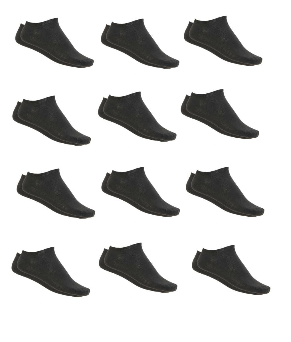 Ανδρικές βαμβακερές κάλτσες κοφτές μαύρες 12 ζεύγη - Per Mia Donna - 