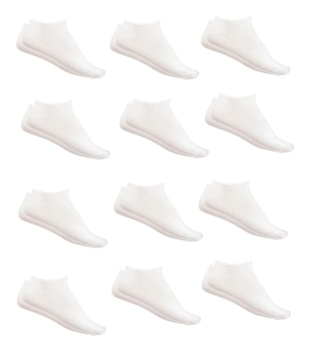 12 ζεύγη ανδρικές βαμβακερές κοφτές κάλτσες σε λευκό