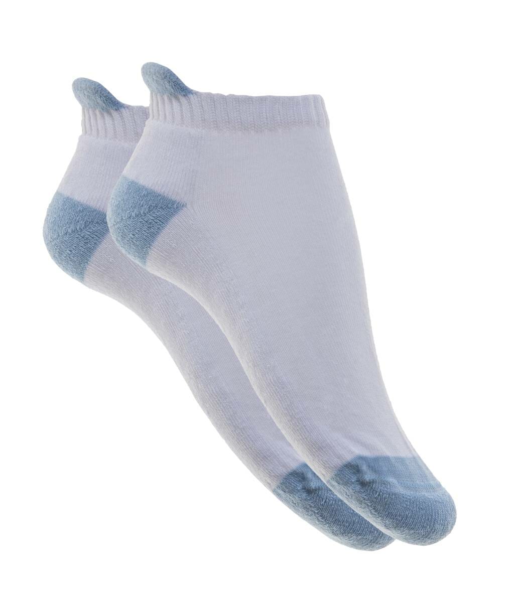 Γυναικεία κοφτή κάλτσα πετσετέ λευκή-σιέλ - Per Mia Donna - 